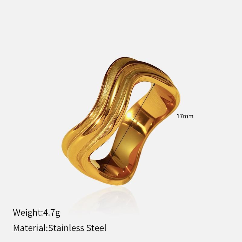 European and American retro niche ins stainless steel ring temperament light luxury embossing irregular closed titanium steel ring