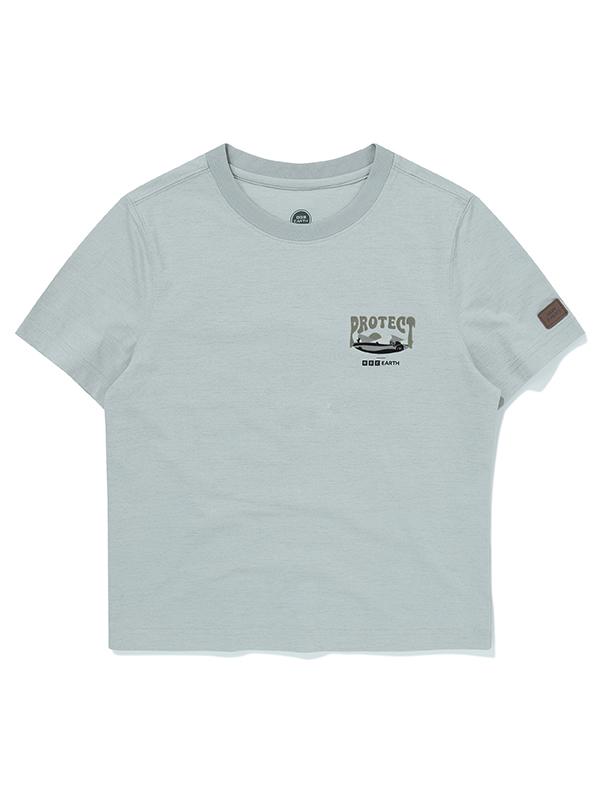 BBC EARTH W Frophy Nature Short Sleeve Round_Dark Mint
