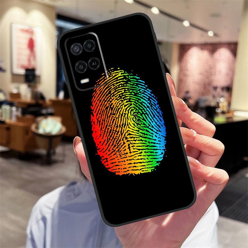 Rainbow Gay LGBT Finger Case For Oppo A94 A74 A54 A18 A38 A58 A78 A98 A40 A60 A80 A16 A76 A96 A15 A17 A77 A57S Cover