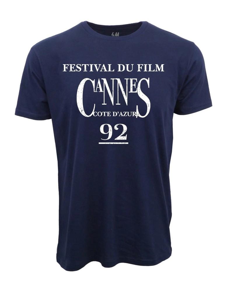 1992 CANNES FILM FESTIVAL DISTRESSED LOGO NAVY T-SHIRT Reprint Size S-4XL Unisex T-Shirt M