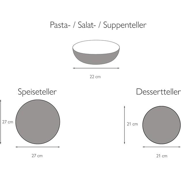CreaTable Service Made of Slate, Black, 12 Pcs (20540)