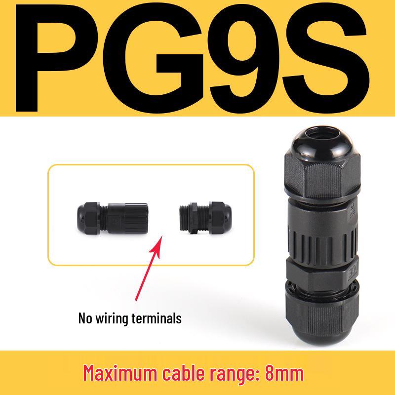 IP68 Waterproof Nylon Cable Connector with Terminal Blocks, 2-4 Core, PG9, Outdoor
