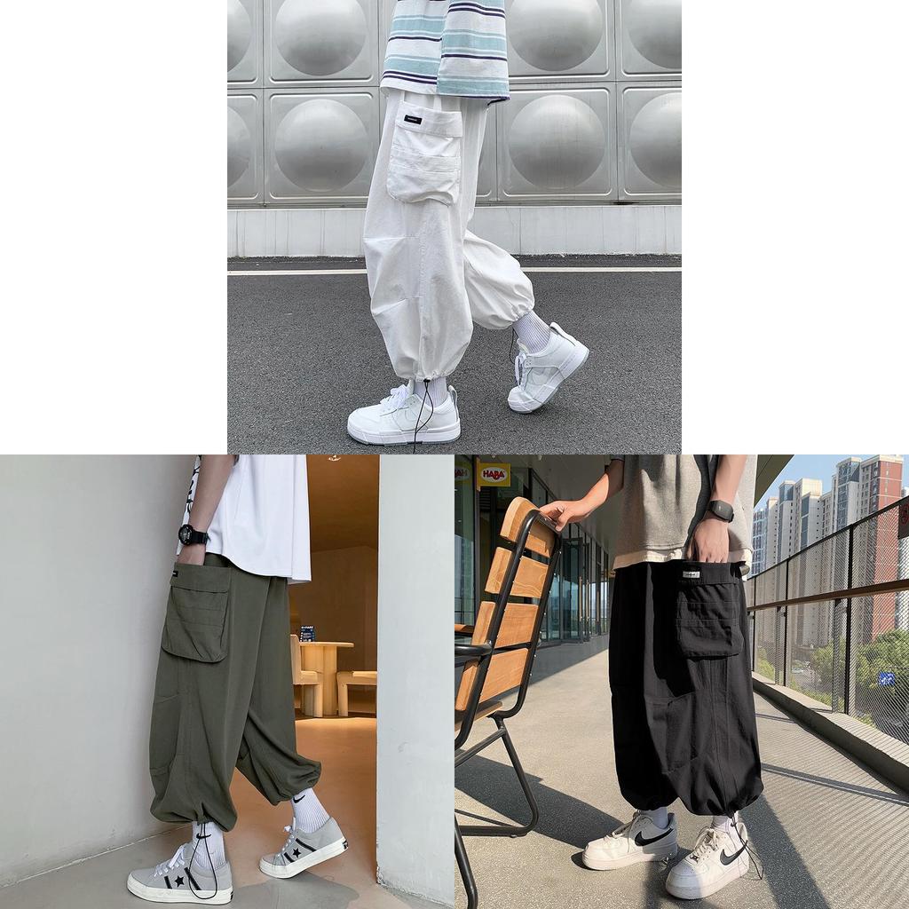 Pantaloni Cargo da Uomo con Tasche Multiple per Uso Casual Estivo