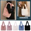 Women Clutch Handbag Retro Autumn Winter Shoulder Tote Fluffy Soft Plush Portable Travel Purse for Ladies Girl Gift