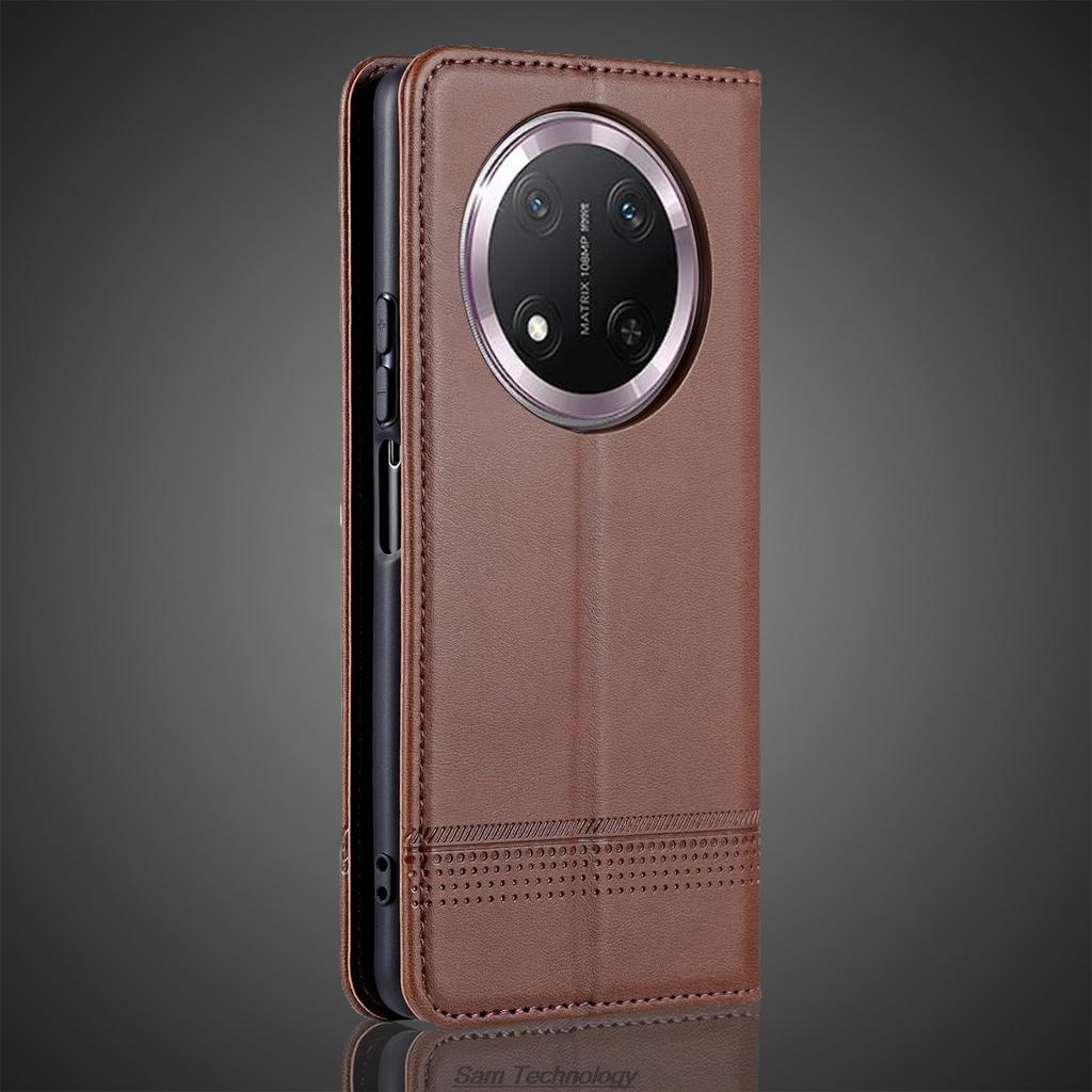 Deluxe pouzdro z kůže s magnetickou adsorpcí pro Huawei Honor X9C, vyklápěcí ochranné pouzdro, kryt, pouzdra, coque