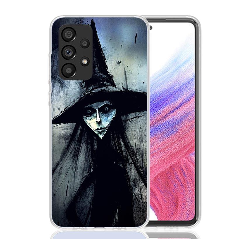 Halloween Moon Witch Horror Phone Case For Samsung Galaxy A17 A16 A14 A15 A13 A57 A56 A54 A55 A53 A37 A36 A34 A35 A33 A26 A24 A2