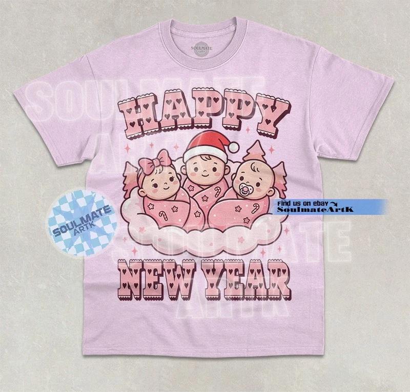 Happy New Year T- Shirt Cute Baby 2026 New Year Celebrations Graphic Unisex Shirt L