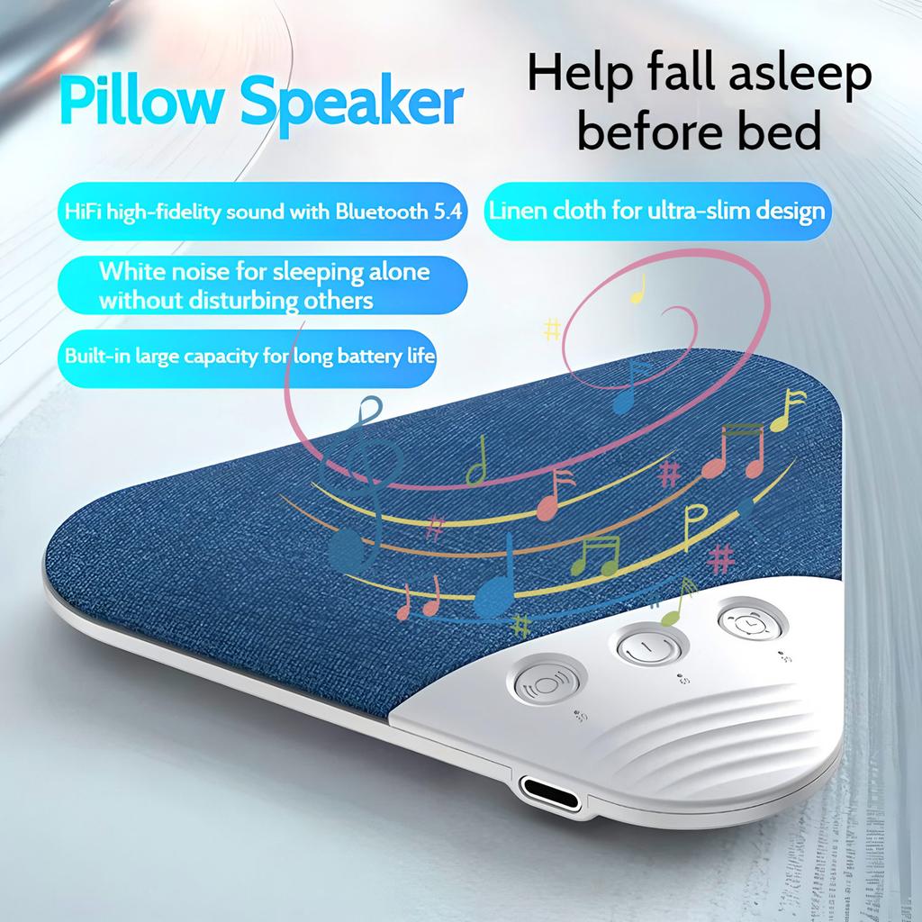 Bluetooth Under Pillow Speaker Stereo Bass White Noise Sleep Sound Speaker for Bedroom
