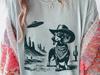 Vintage Dachshund UFO Shirt Western Style – Cowboy Doxie Country Tee, Wiener Mom Dad Gift, Ranch Sausage Dog Wild West Shirt