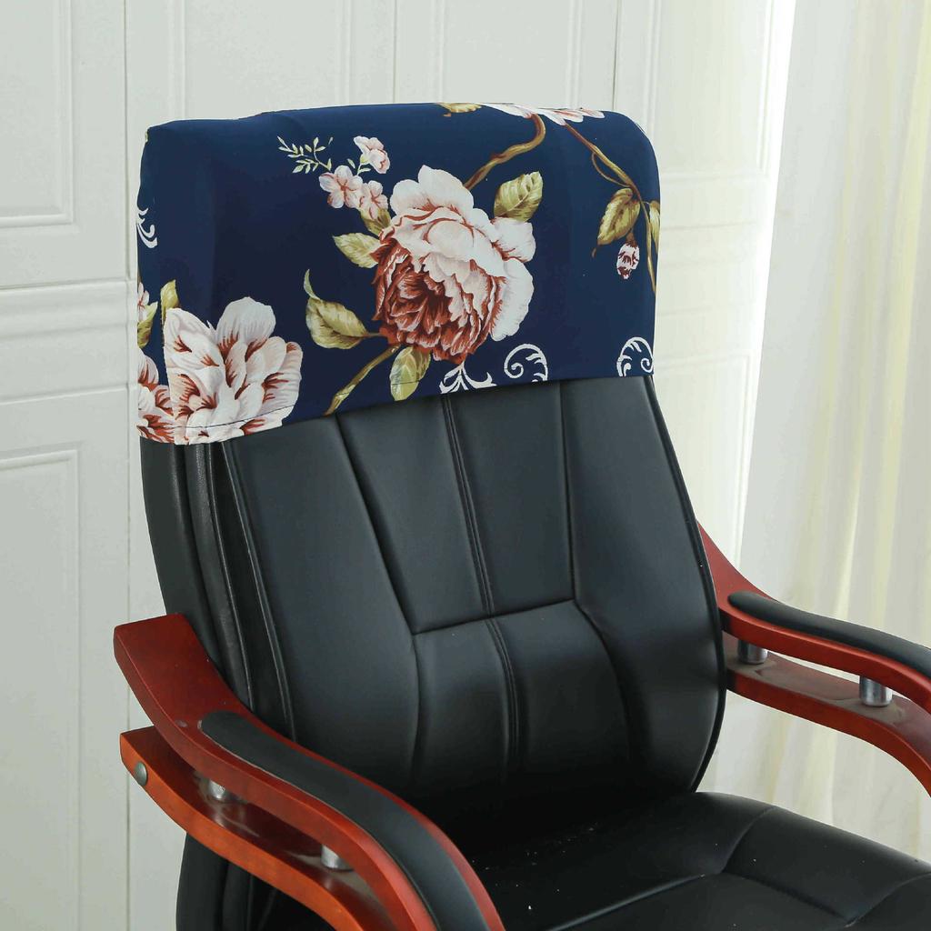 Elastic Boss Chair Headpillow Case Office Chair Cover Swivel Chair Headpillow Case Computer Chair Headpillow Seat Dustproof Head Cover