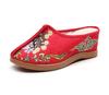 Casual High Heel Embroidered Slippers Woman Chinese Style Theatrical Face Oxford Flat Women's Shoes Home Slippers Wedge Shoes