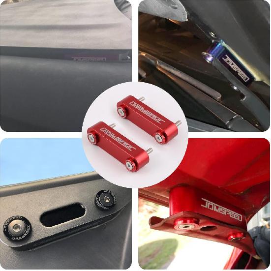 JDMSPEED Eloxovaný červený JDMSPEED Podložka pod kapotu Zvedák kapoty 3/4" Náhrada za Honda Civic CRX Del Sol Acura Integra