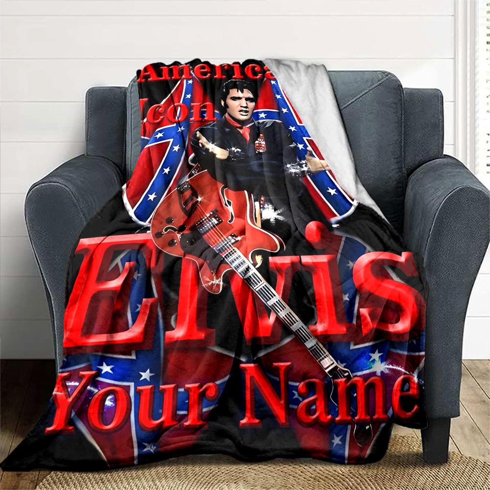 Elvis Presley Personalisierte Textdecke Leichte Anpassbare Decke Langlebiger Komfort Überwurf Für Bett Wohnzimmer Heimdekoration Büro