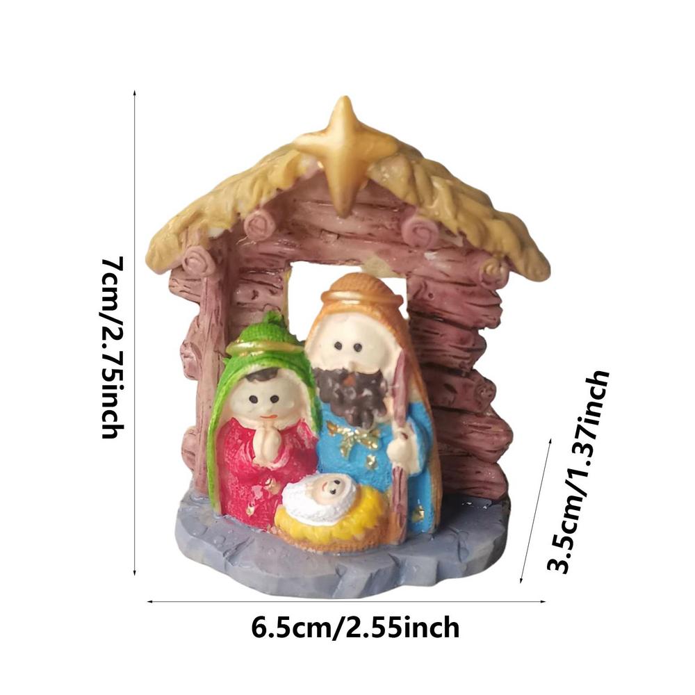 Resin Nativity Ornament Jesus Resin Statue Novelty Holy Family home Decors For Study Room Living Room Christmas Decoration