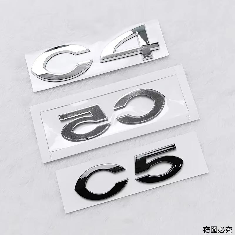 ABX2 C2 C4 C5 Logo ABS 3D Autocollant Emblème de Coffre Arrière de Voiture Styling pour Emblème de Marque Citroen Décalcomanies de Carrosserie Automobile Accessoires Modifiés pour Voiture