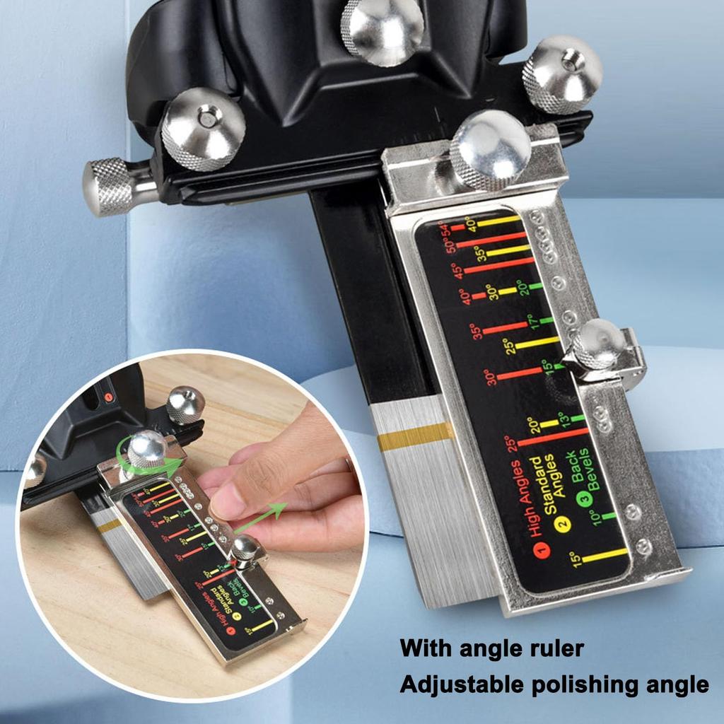 Holzbearbeitung Schärfführung Aluminiumlegierung Manuell Einstellbare Holzbearbeitung Schärfführung Stecheisen Schärfset mit Winkelvorrichtung für Hobel und Stecheisen