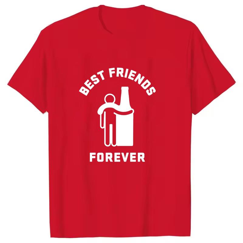 New Funny BEST FRISNDS FOREVER Print T Shirt Short Sleeve O Neck Loose Unisex Women Summer Cool Tshirt Unisex Tee Shirt Top Shirts