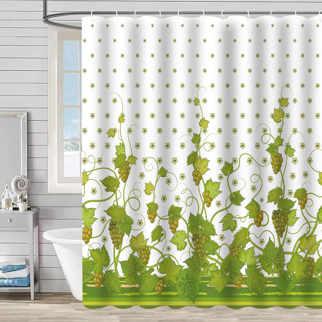 Shower Curtain Waterproof And Mildew-Proof 3D Digital Printing Plant Stone Printing Shower Bathroom Partition