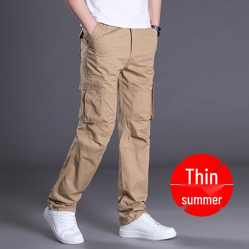 

Мужские модные брюки карго на флисовой подкладке - средней толщины, с несколькими карманами, больших размеров, свободного прямого кроя для осени/зимы 4XL