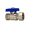 Brass Wall-Mounted Boiler Ball Valve Set: Inner/Outer Thread, Large Flow, 1/2 & 3/4, Five-Piece.