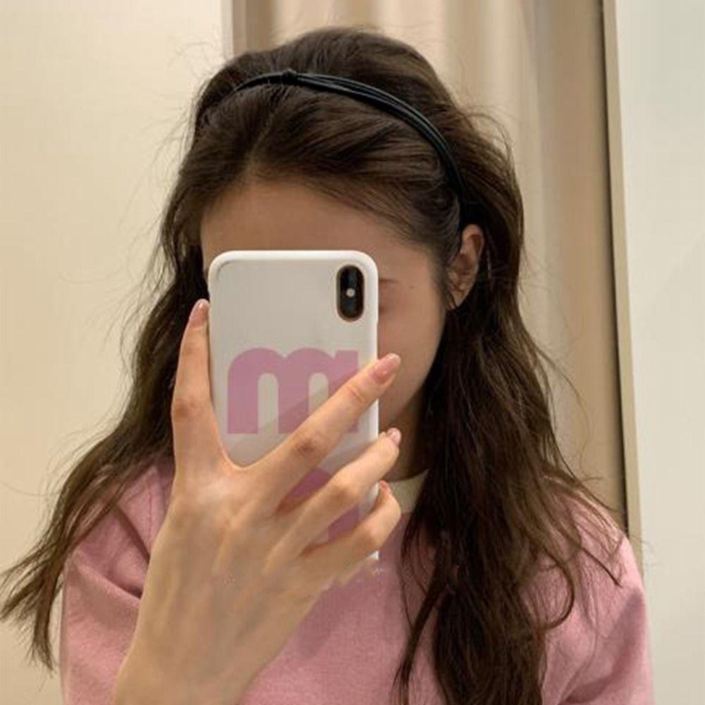 Hair Band Knotted Korean Style Headwear PU Leather Headband Female Hair Accessories Thin Hair Band