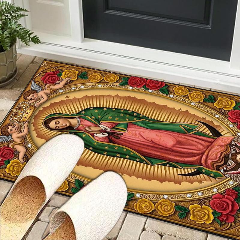 Our Lady Of Guadalupe Maria Office Rug Chair Mat, Entryway Carpet, Suitable for Front Door, Bedroom, Living Room, Desk, Holiday Gift