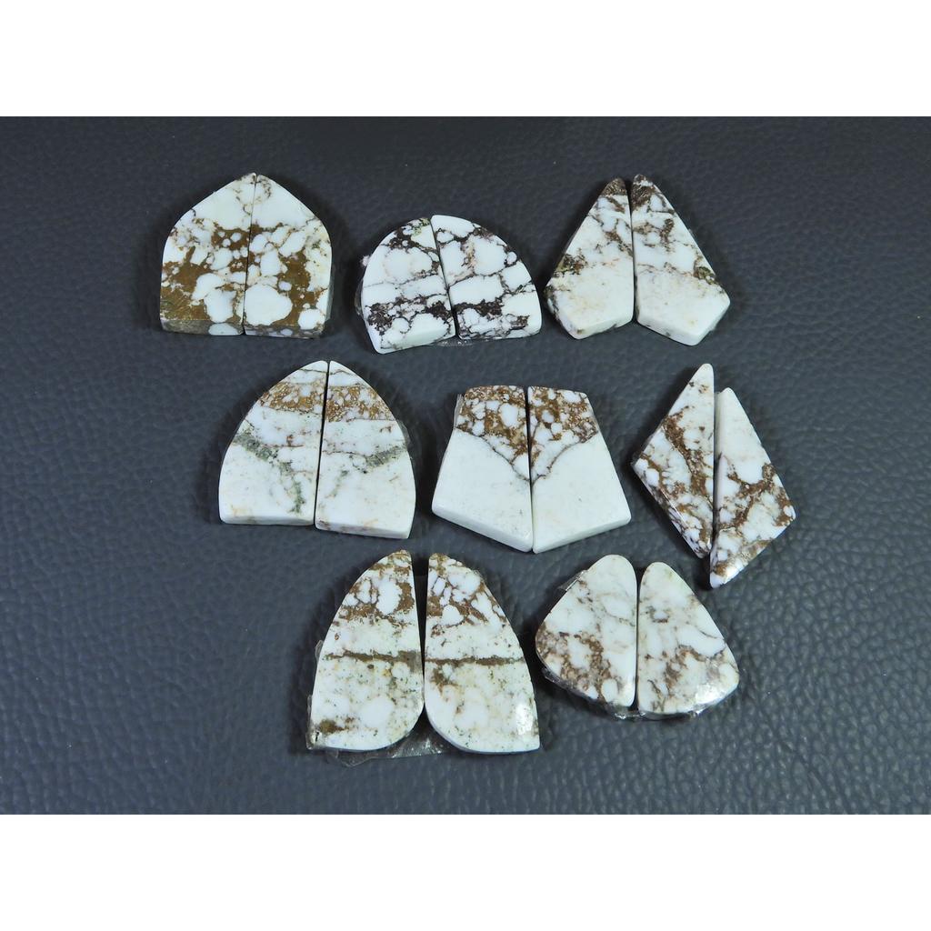 253Cts. Natural Wild horse Jasper Fancy Cabochon Loose Gemstone 8Pair Lot C-1480