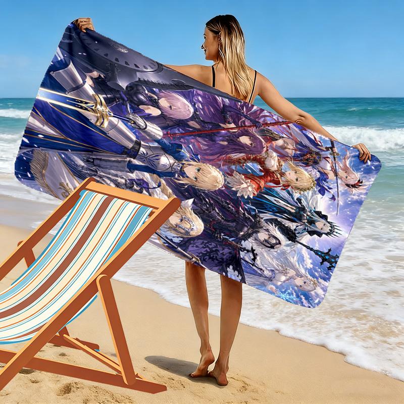 Fate Grand Order FGO Print Beach Towel, Large Soft Quick Dry Towel for Beach Camping Swimming