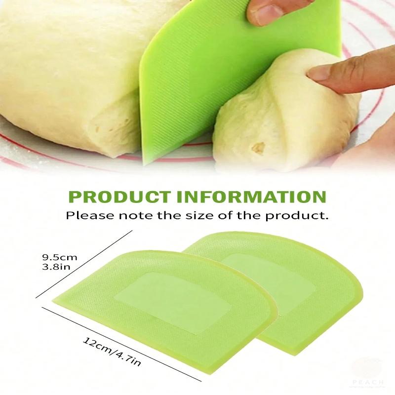 2pcs Dough Scraper Bowl Food-safe Plastic Dough Cutter Flexible Bench Multipurpose Food Scrappers for Bread Dough