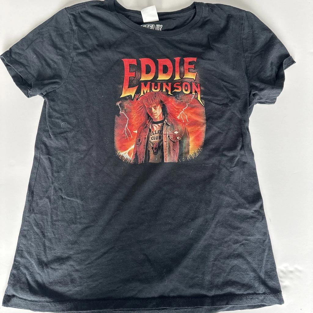 Eddie Munson Stranger Things T-Shirt Preowned Med Black Unisex
