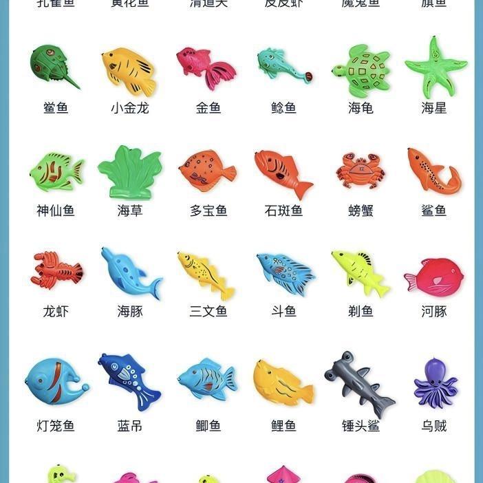 Magnetic Fishing Toy Set for Kids, Bath Water Play Toys, Educational Fishing Rod Game for Toddlers Boys Girls Early Learnin