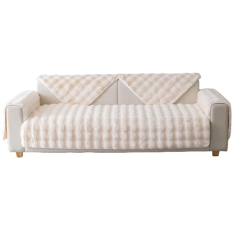 Winter Cream Style Sofa Cushion Bubble Plush Sofa Cover Cloth Towel New Winter Thickened Warm and Non Slip Plush Cushion