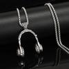 Retro Music Headphone Pendant Necklace, Punk Hip Hop Rock Style Jewelry for Men Women, Personality Party Necklace