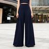Pantaloni da Donna Elastici Vita Alta Gamba Larga Casual Tinta Unita per Pendolari Ufficio Pantaloni da Lavoro