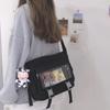 Nylon Crossbody Bag for Girls School Japanese Transparent Bookbag Pocket Women Handbag Shoulder Messenger Satchels