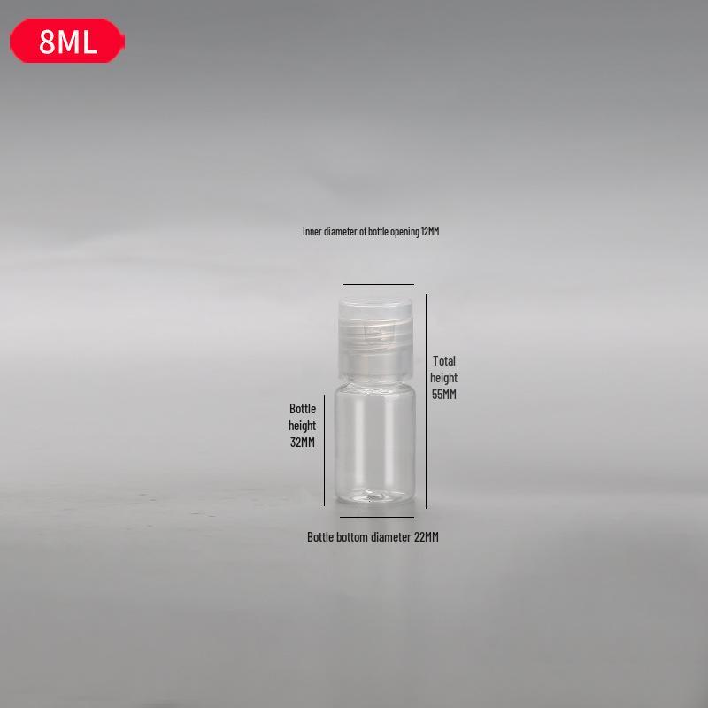 PET Transparent Flip-Top Liquid Dispenser Bottle, 10-50ml