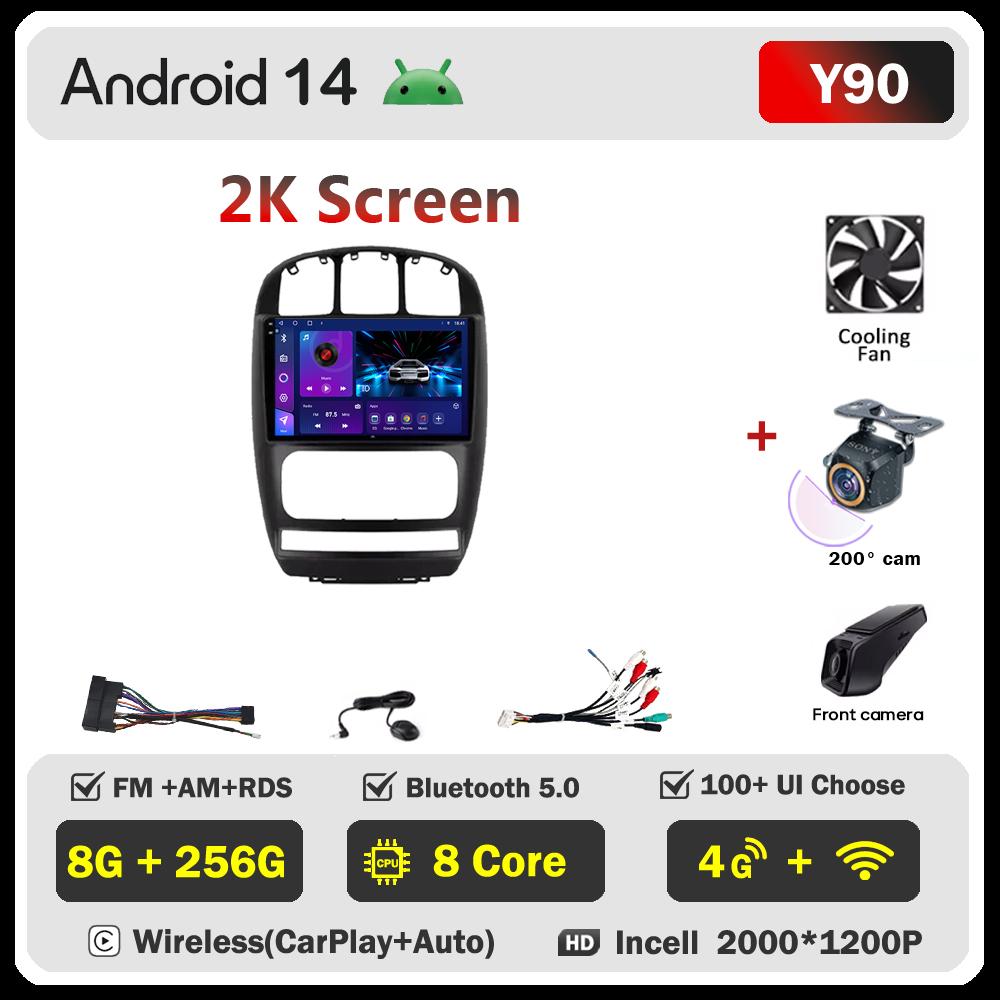 For Dodge Caravan 4 For Chrysler Voyager RG RS Town & Country RS 2000 Android 14 Car Radio Touch Screen Automotive Multimedia