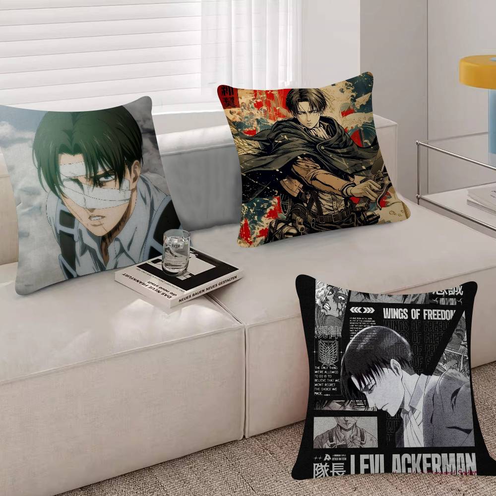 Anime Attack On Titan Levi Ackerman Pillow Cushion Cover Pillowcase Living Room Sofa Home Decor