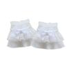 Sweet Lolita Hand Sleeve Cute Fairy Wrist Cuffs Ruffled Bow Lace Pleated Fake Cuffs Decoration Cosplay Accessories