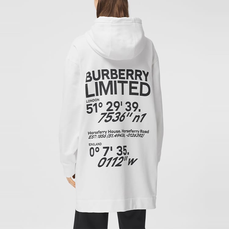 Burberry Coordinates Print Oversized Hoodie 'White' 80372931