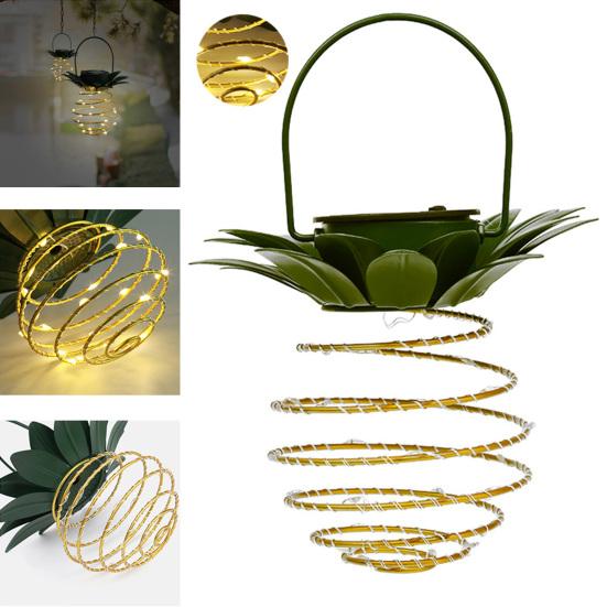 2Pcs Solar Light Pineapple Shape Outdoor Hanging Lanterns 60LED Energy Saving Solar Lights Landscape Pathway Patio Decor