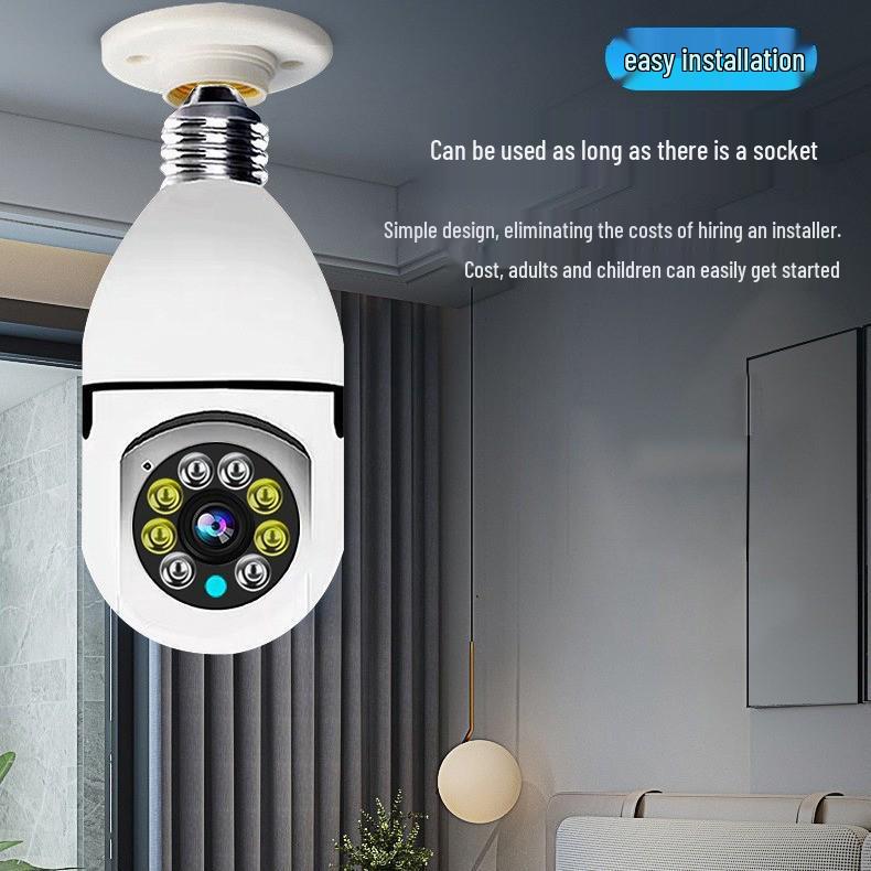 Panoramic 360° Night Vision E27 Wireless Lamp Head Camera