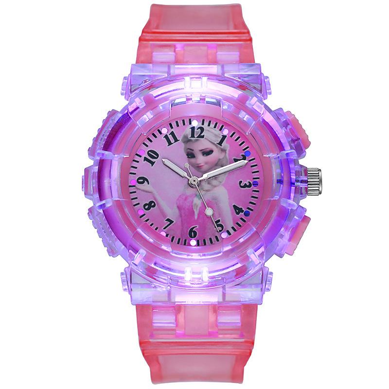 Student Children'S Watch Women'S Plastic Frozen Luminous Glowing Bracelet Niche