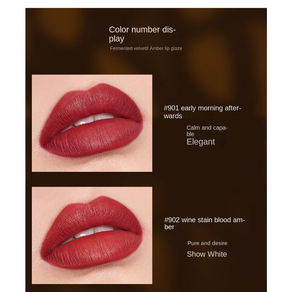 VIBELY Matte Amber Lip Glaze Non-Stick Lipstick Amber Leopard Lip Glaze