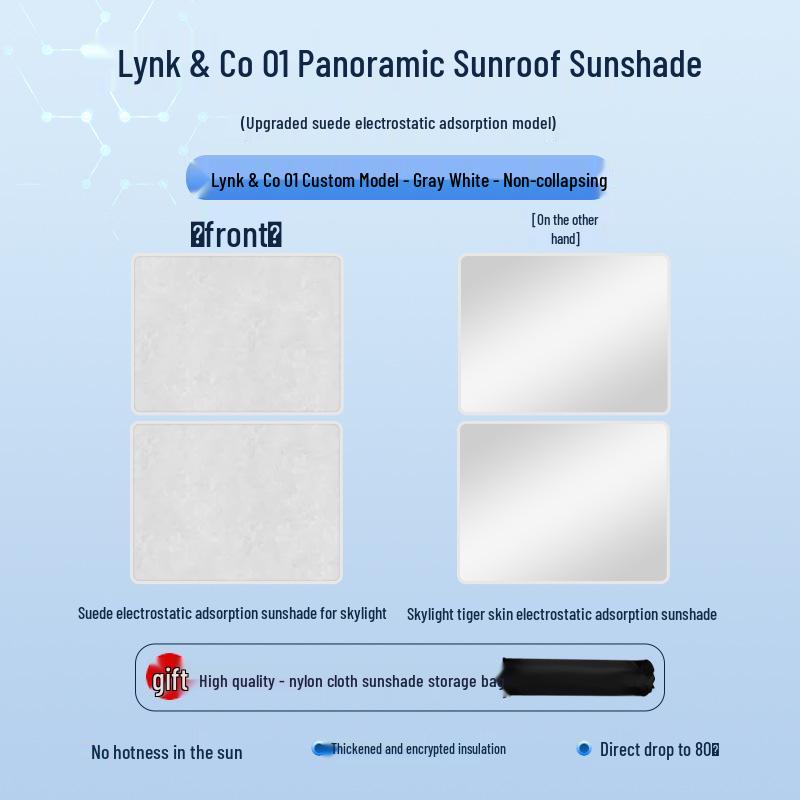 Lynk & Co 17 01 Sunroof Static Sunshade - Heat Insulation & Privacy Shield