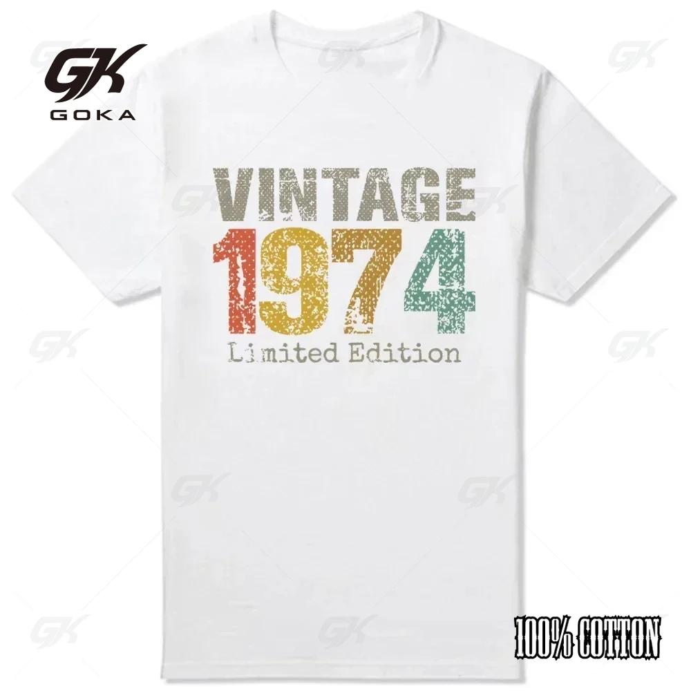 Made In 1974 Limited Edition 50 Years Of Being Awesome Tee Tops Round Neck ShortSleeve Fashion Tshirt Clothing Tshirts