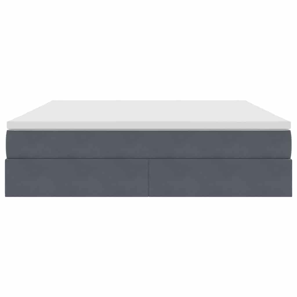 Storage Bed with Mattress Dark Gray 160 x 200 cm Velvet