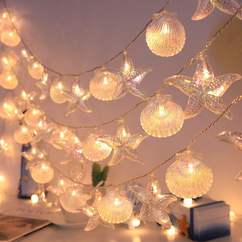 LED Seashell Star Tent & Living Room Decorative Light - Perfect for Camping or Night Market Atmosphere