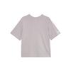 Nike Sportswear Classics Alphanumeric Print Short Sleeve Crew Neck T-Shirt With Dropped Shoulders Women Tops Grey Purple FQ6601-019