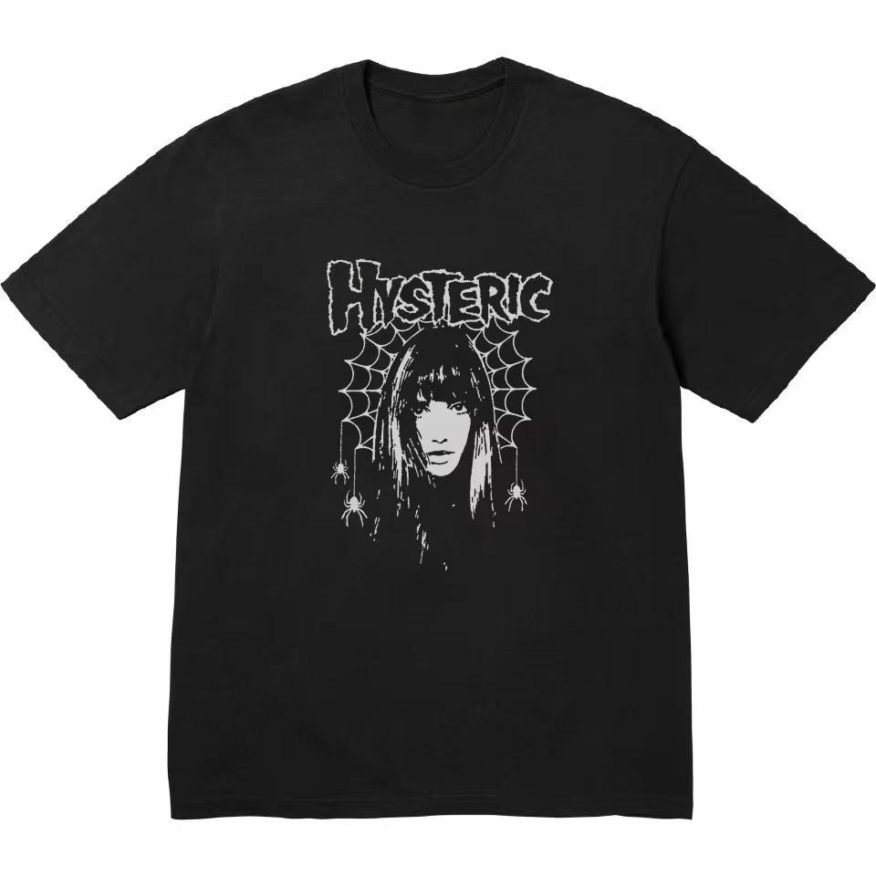 2025 Hysteric Glamour T-shirt American Retro Tee Street Culture Tide Brand T-shirt Niche High Quality Trend Short Sleeve